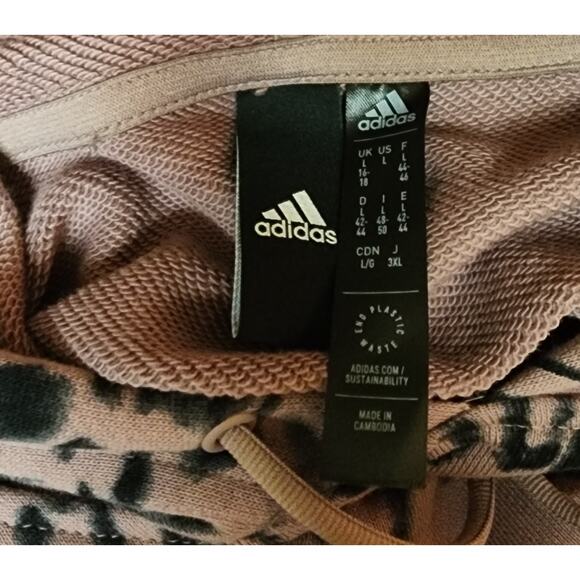 Adidas Women Future Icons Animal Print Hoodie Long Sleeve Sweatshirt Top Large L - Picture 9 of 9